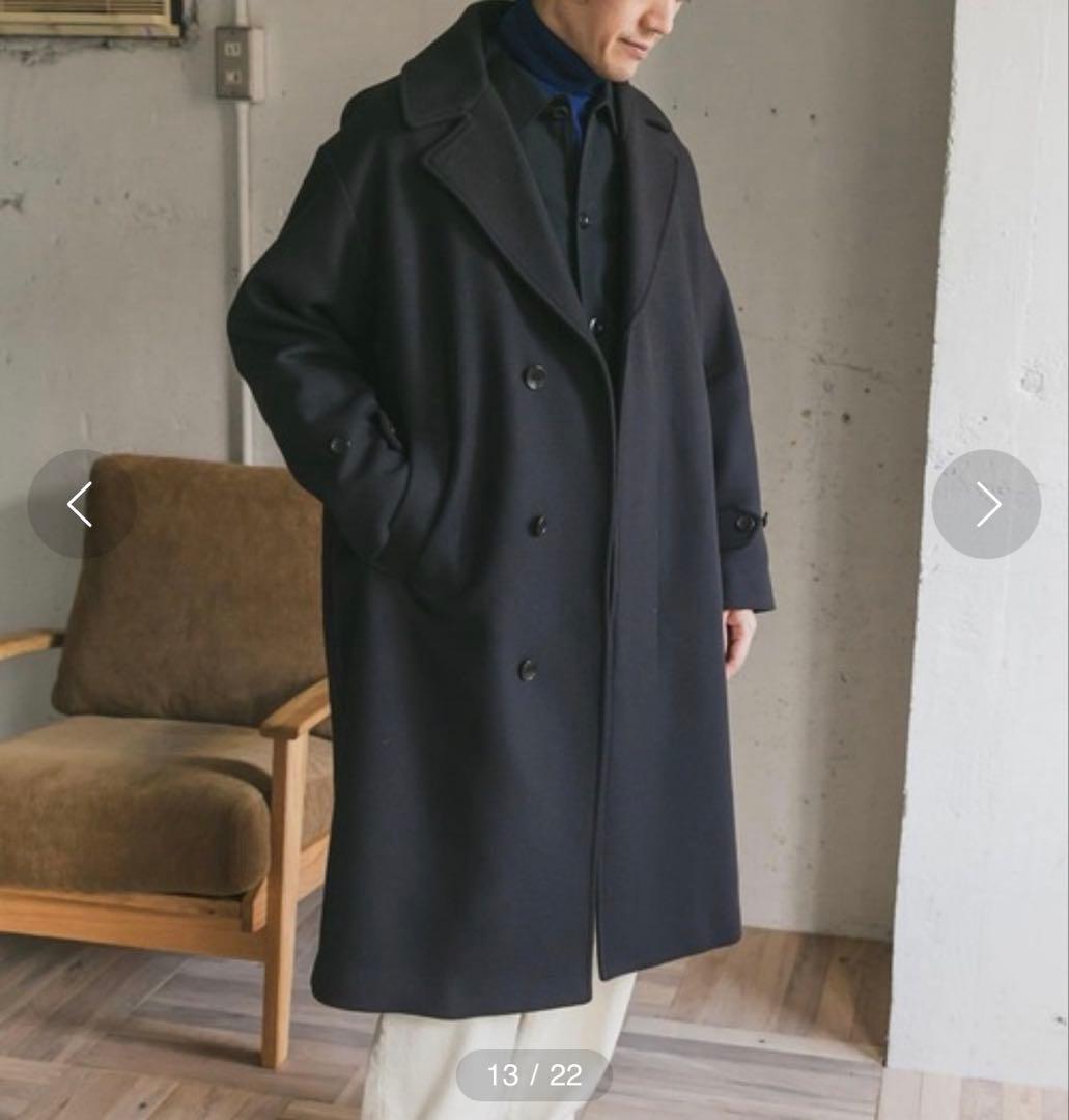 URBAN RESEARCH DOORS オーバーバルマカンコート　ネイビー