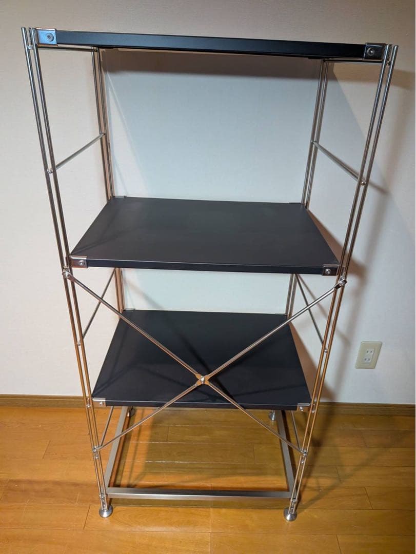 ■送料込■無印良品 ステンレスユニットシェルフ ダークグレー 棚 収納 黒