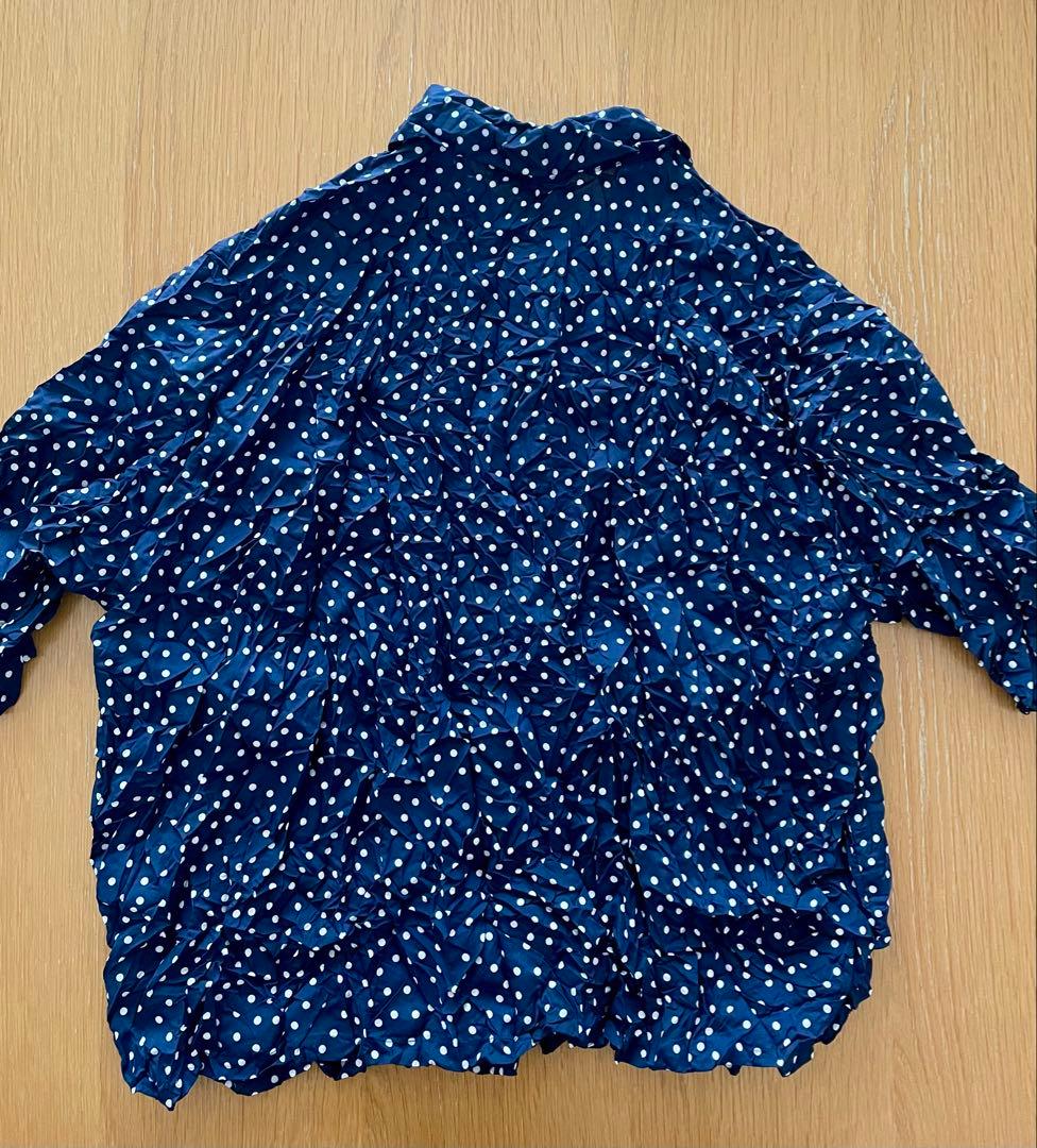 ミズイロインド ドットプリントワッシャーシャツ