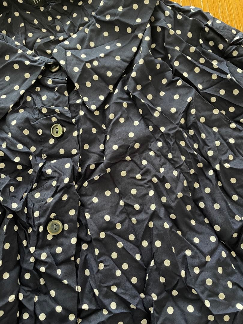 ミズイロインド ドットプリントワッシャーシャツ