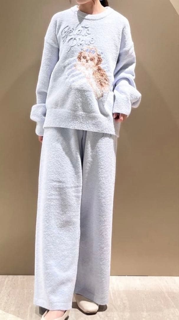 新品タグ付 ジェラートピケ シーズープルオーバー&ロングパンツ ブルー