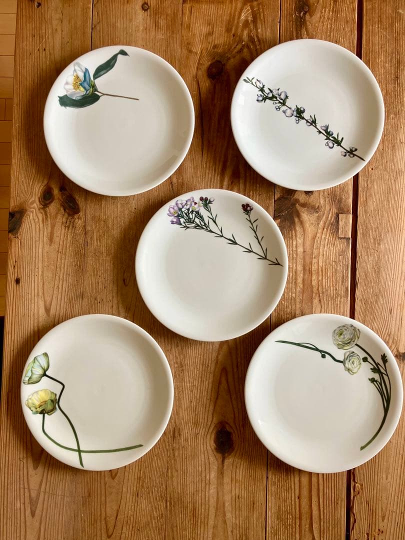 driade(ドリアデ) イタリヤ　花絵柄プレート（5枚組）25ｃｍ