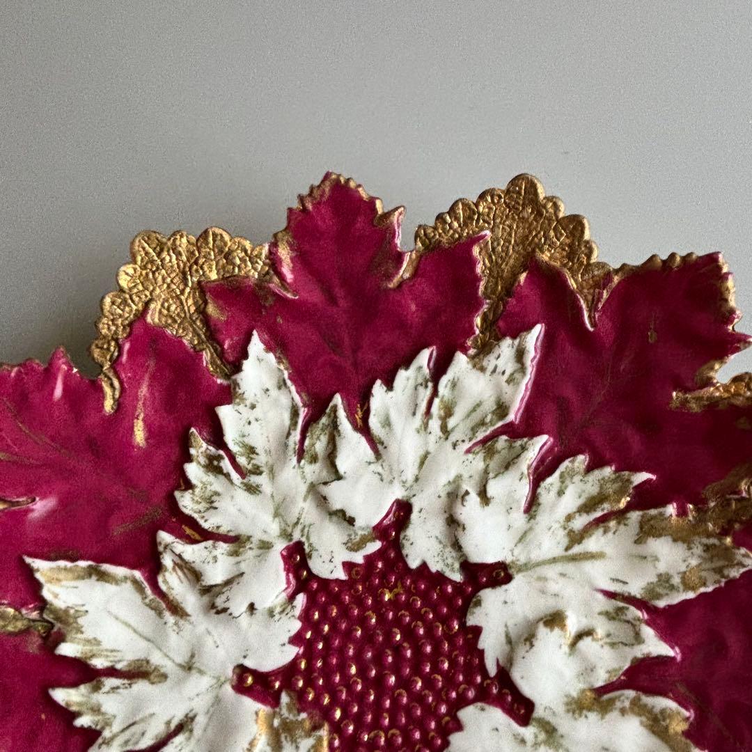 アンティーク　マイセン　豪華なリーフプレート　Meissen【稀少品・美術品】