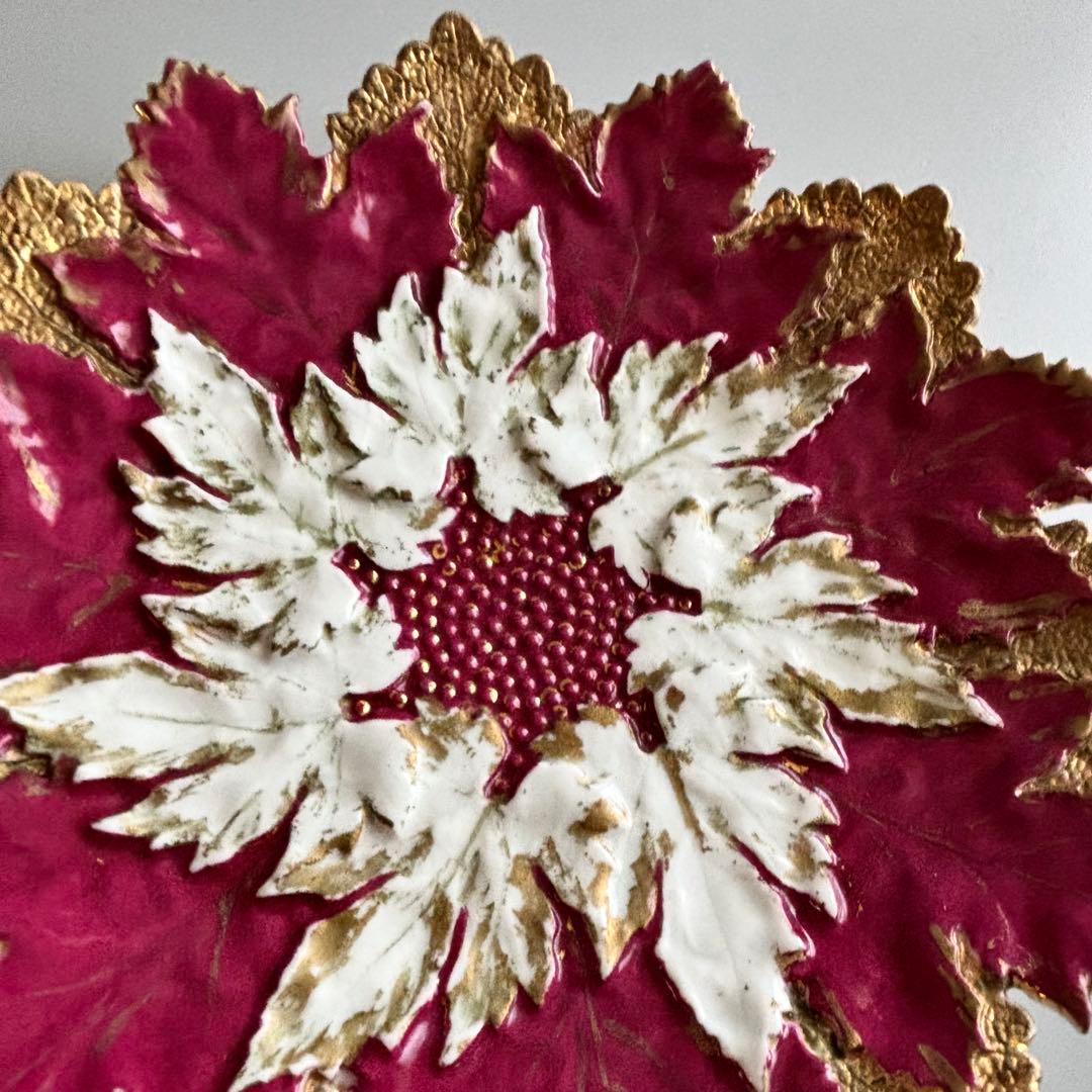 アンティーク　マイセン　豪華なリーフプレート　Meissen【稀少品・美術品】