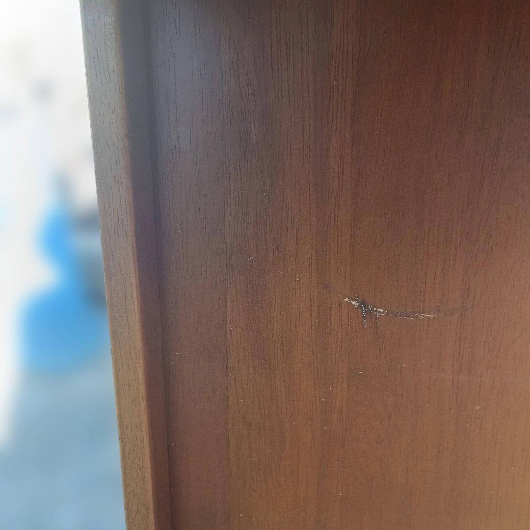 5123）カリモクの引き出し付き机／学習机・作業机