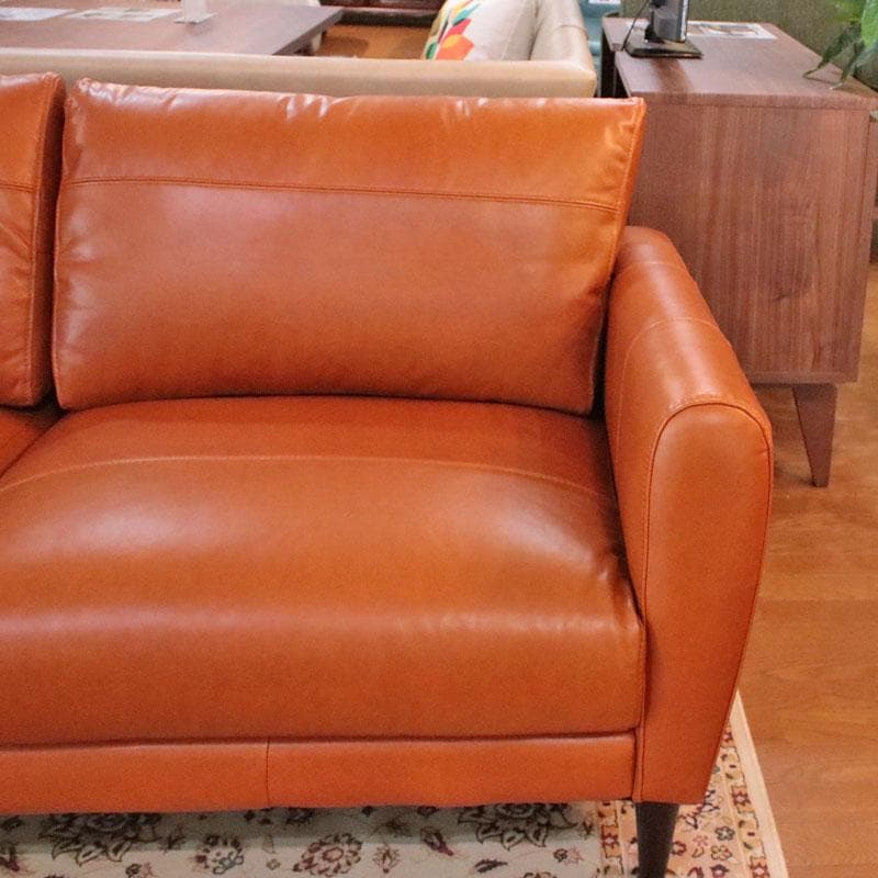 三人掛けソファ オイルレザー 革張り 本革 高級 リビング 668-047