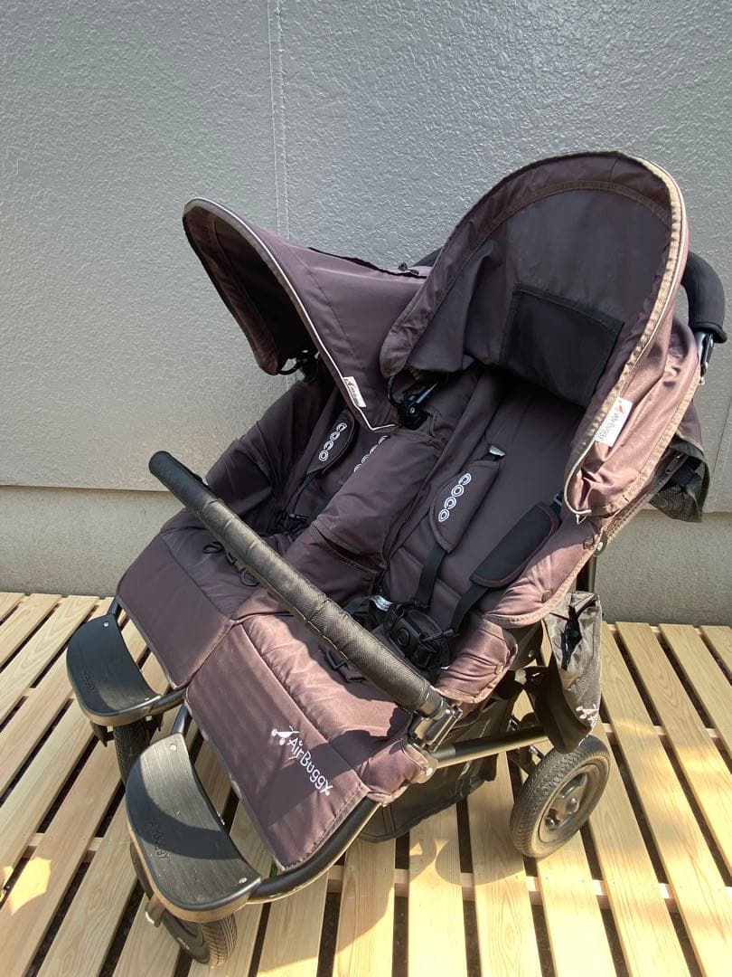 美品★エアバギー ココダブル 双子用ベビーカー　バギーボード　セット付き