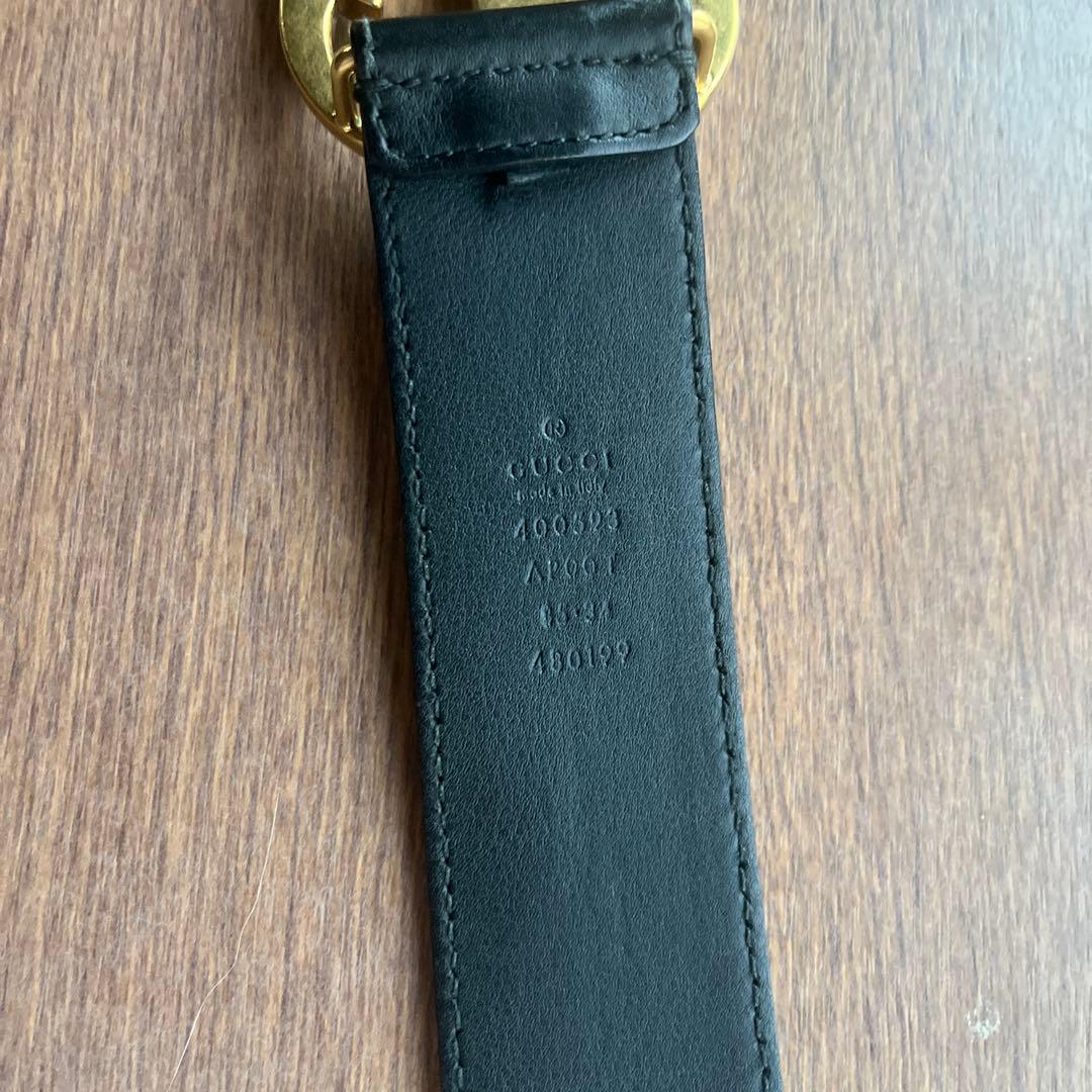 GUCCI 黒レザー ベルト 402993