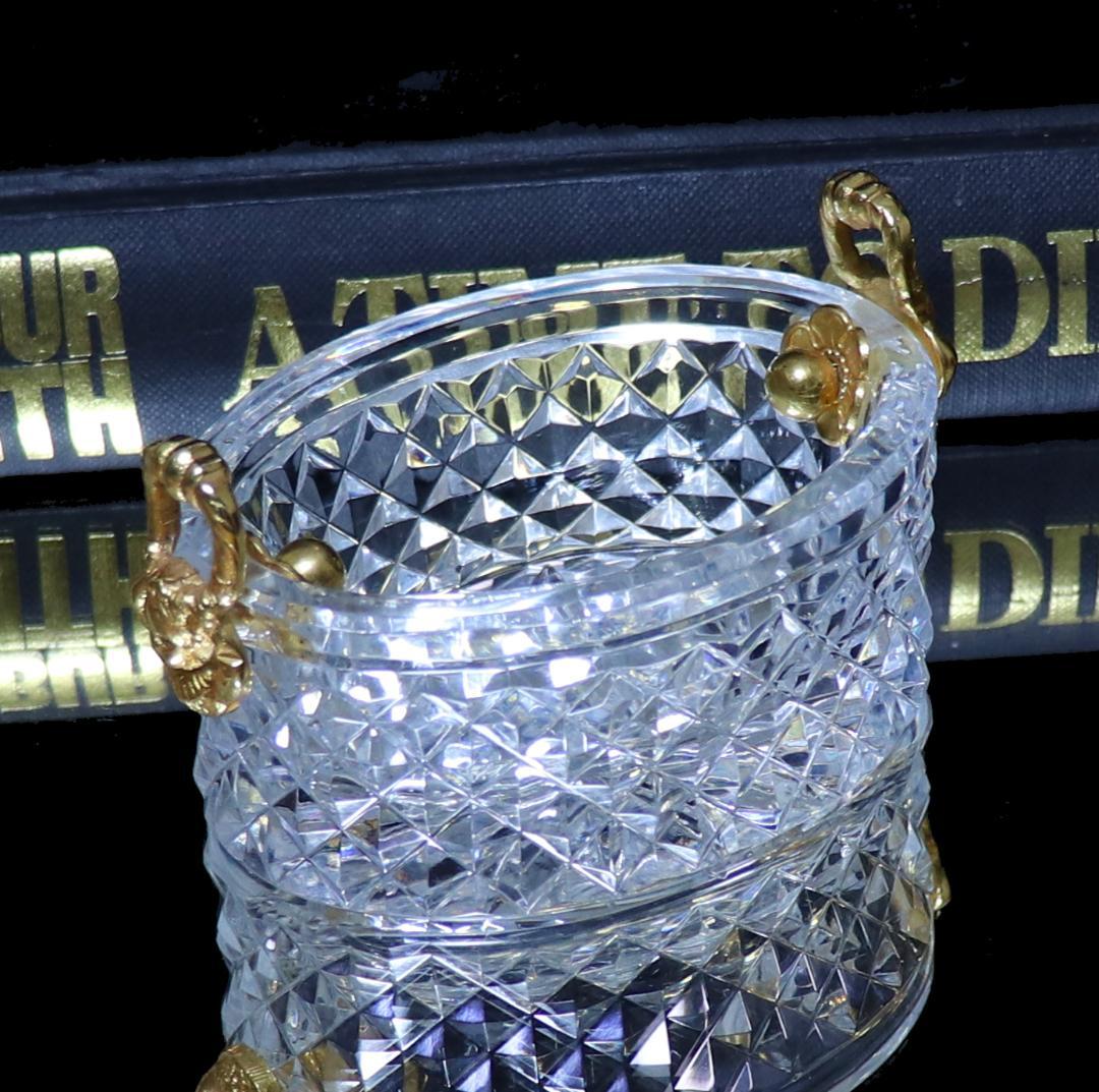 オールド・バカラ 極稀少 天使文ブロンズ装飾 オーバル型灰皿 ディアマン・ビゾー