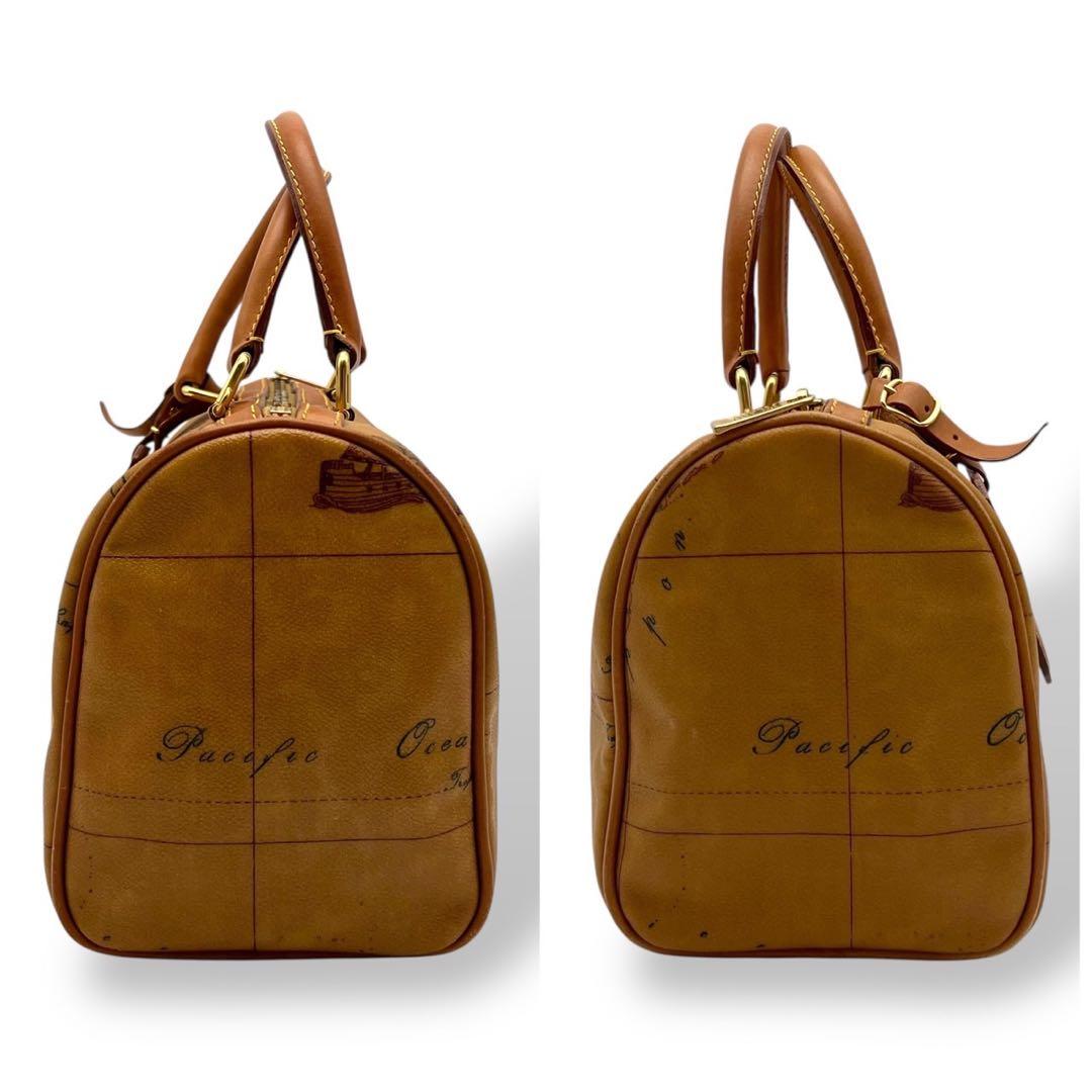 【美品】プリマクラッセ 地図柄 2wayバッグ ボストン ショルダー 旅行鞄