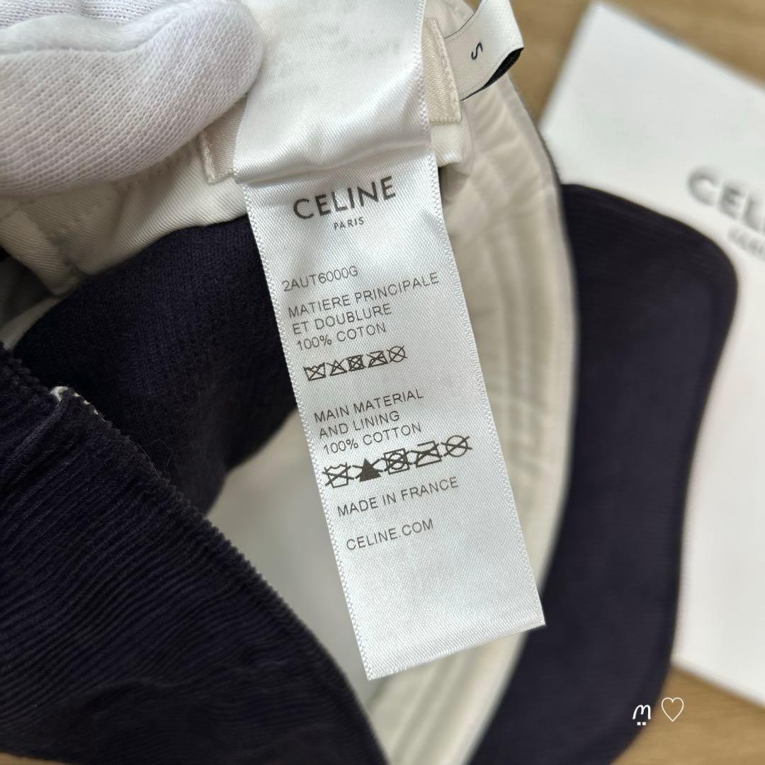 CELINEセリーヌ　コーデュロイ　トリオンフベースボールキャップ　S　帽子