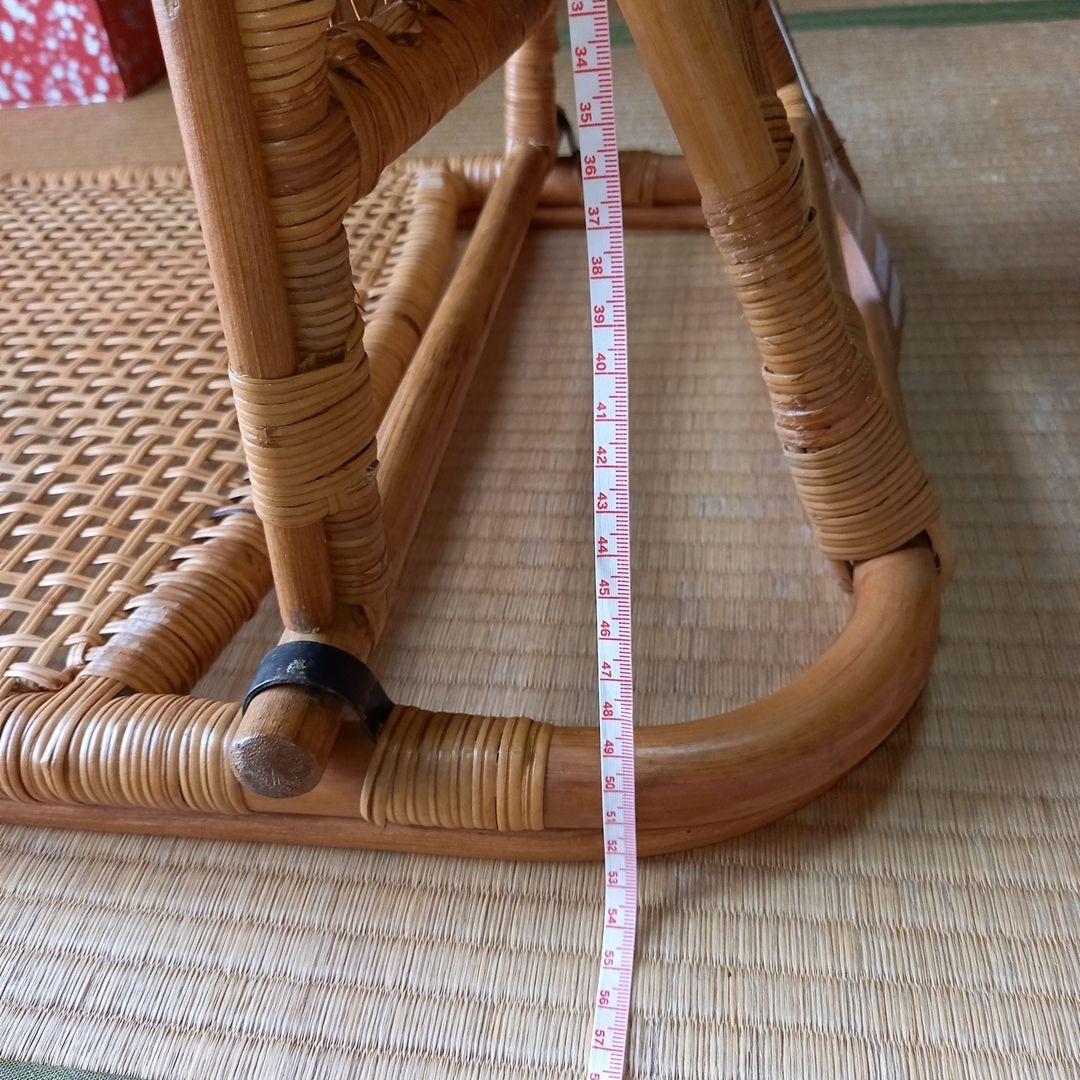 籐家具　折りたたみ座椅子 リクライニング　背もたれ付き　ラタン