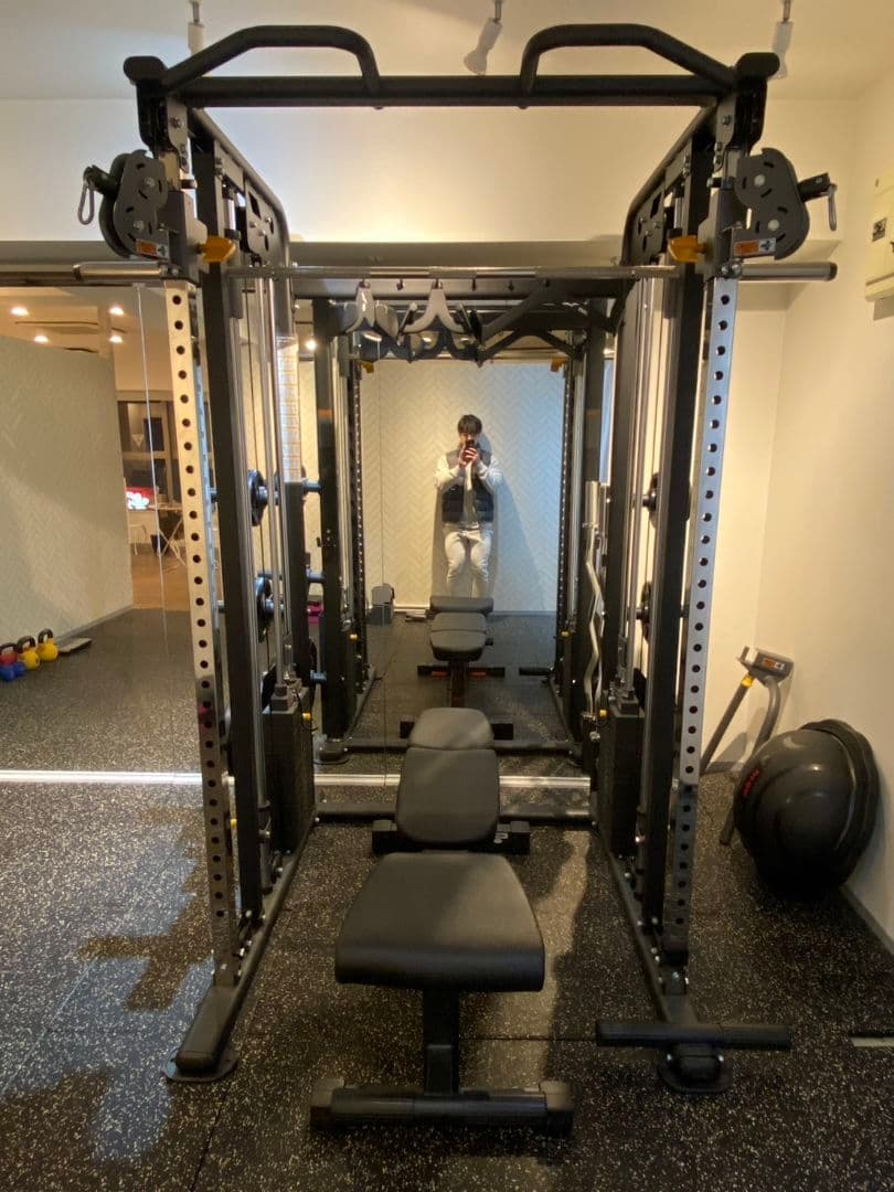 スミスマシーンフルセット ☆ブラック パワーラック ベンチ バーベル付き☆