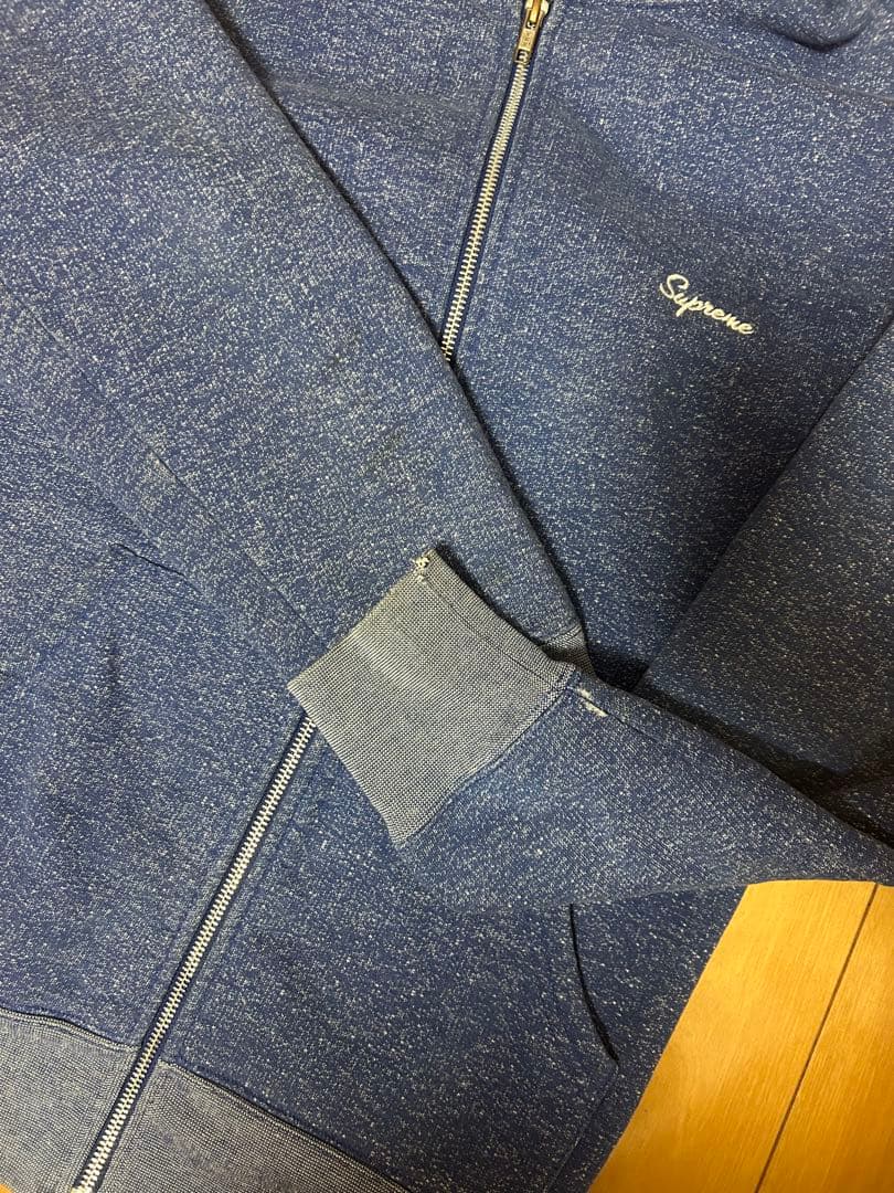 Supremeジップパーカーブルー　青　Mサイズ