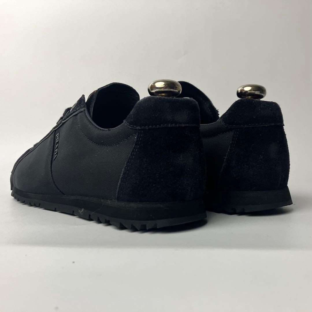 【極美品】プラダスポーツ　スエード×ナイロン　ロートップスニーカー　黒　25.5