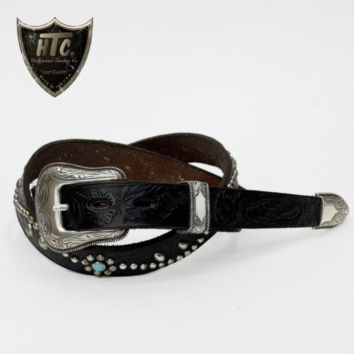 HTC WESTERN BELT エンボス加工フラワーターコイズ32新品未使用品