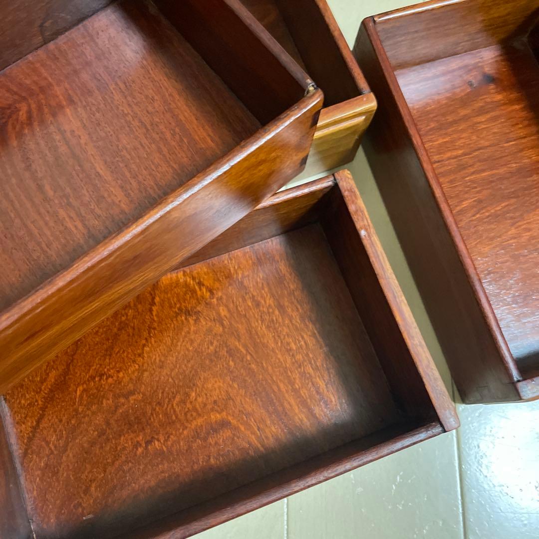 唐木 紫檀木 小物入れ 引出 唐木家具 高級銘木 透かし彫り 花梨 紫檀家具