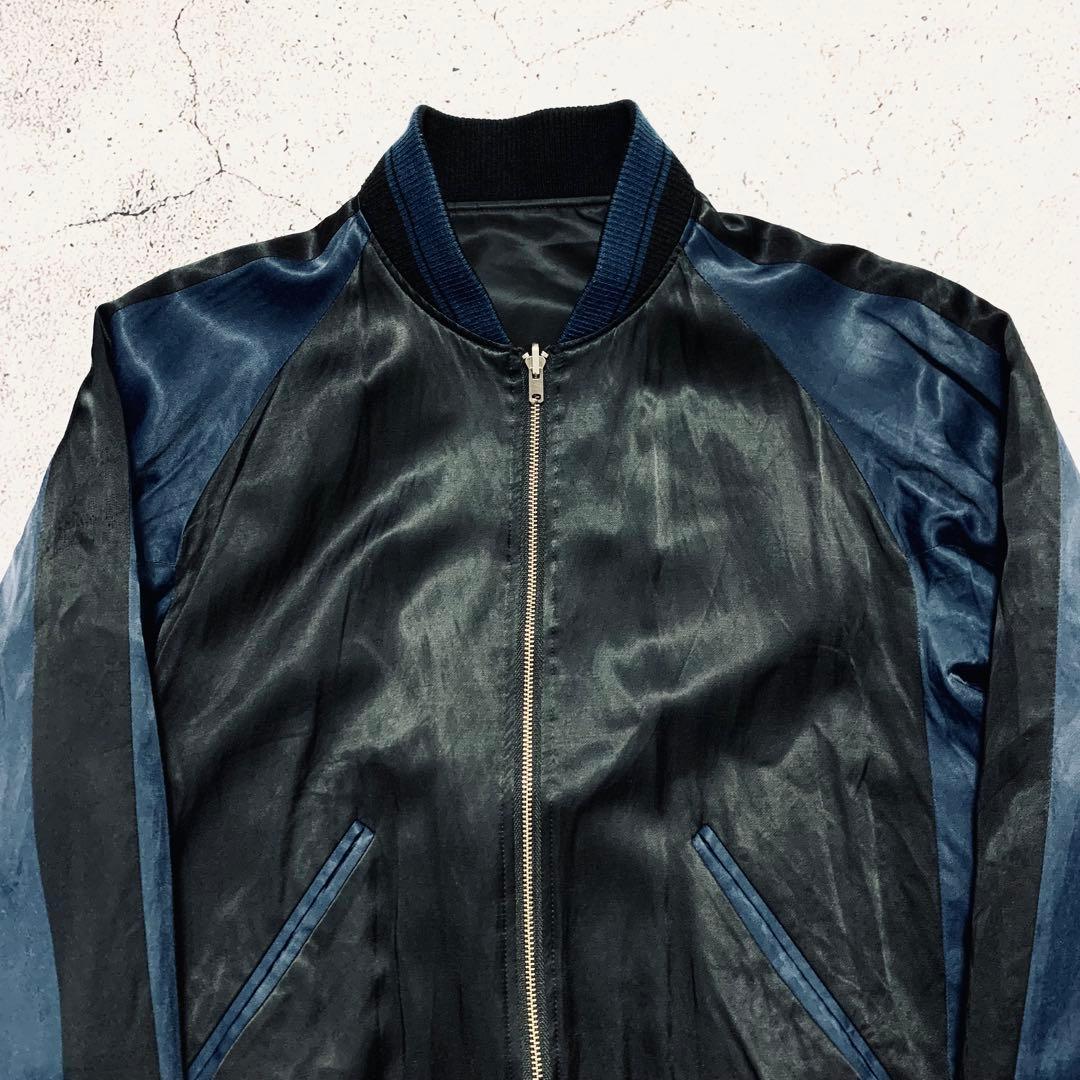 LAD MUSICIAN リバーシブル　ナイロンボンバージャケット　MA1 黒青