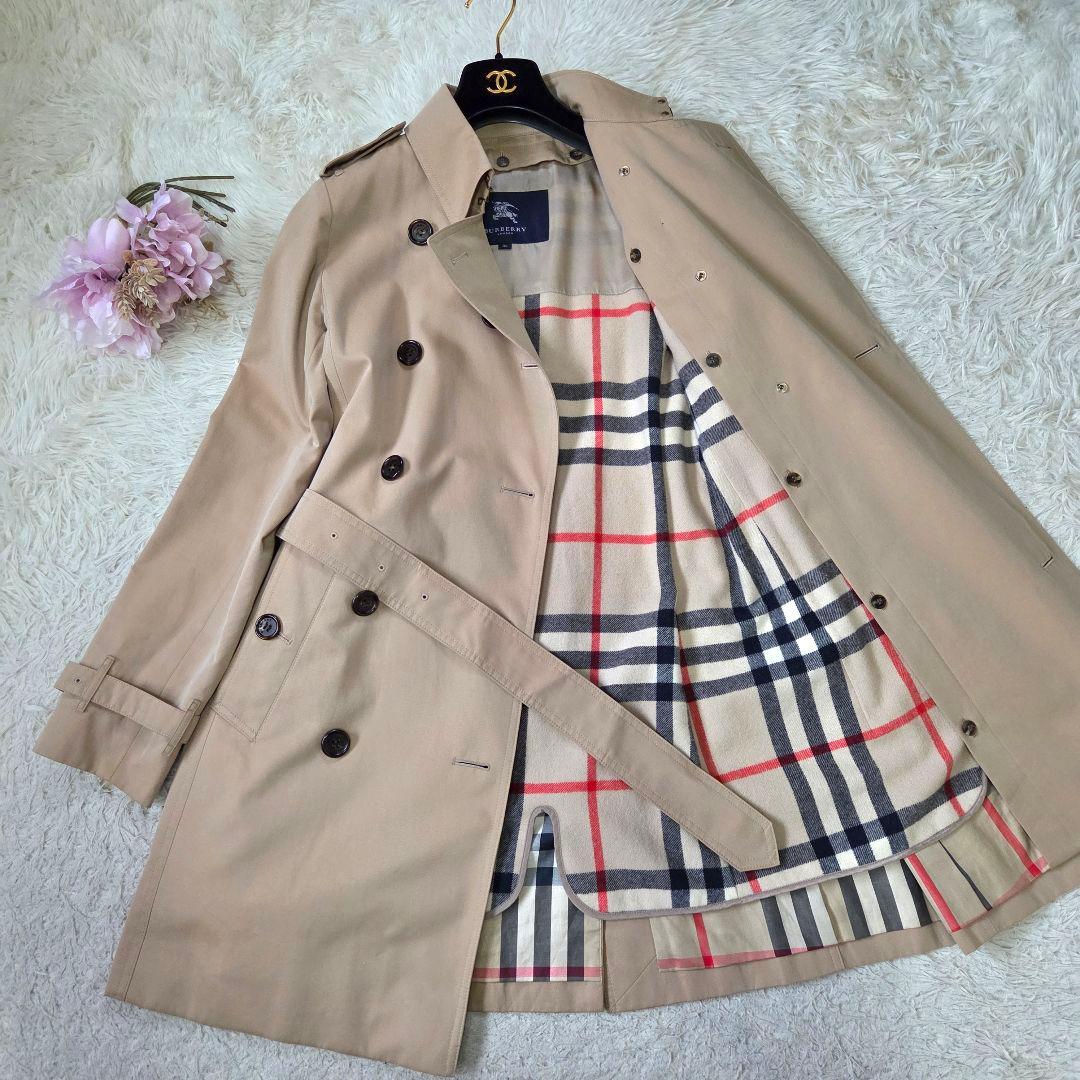 美品 バーバリー ハニーベージュ トレンチコート ライナー ノバチェック 36S