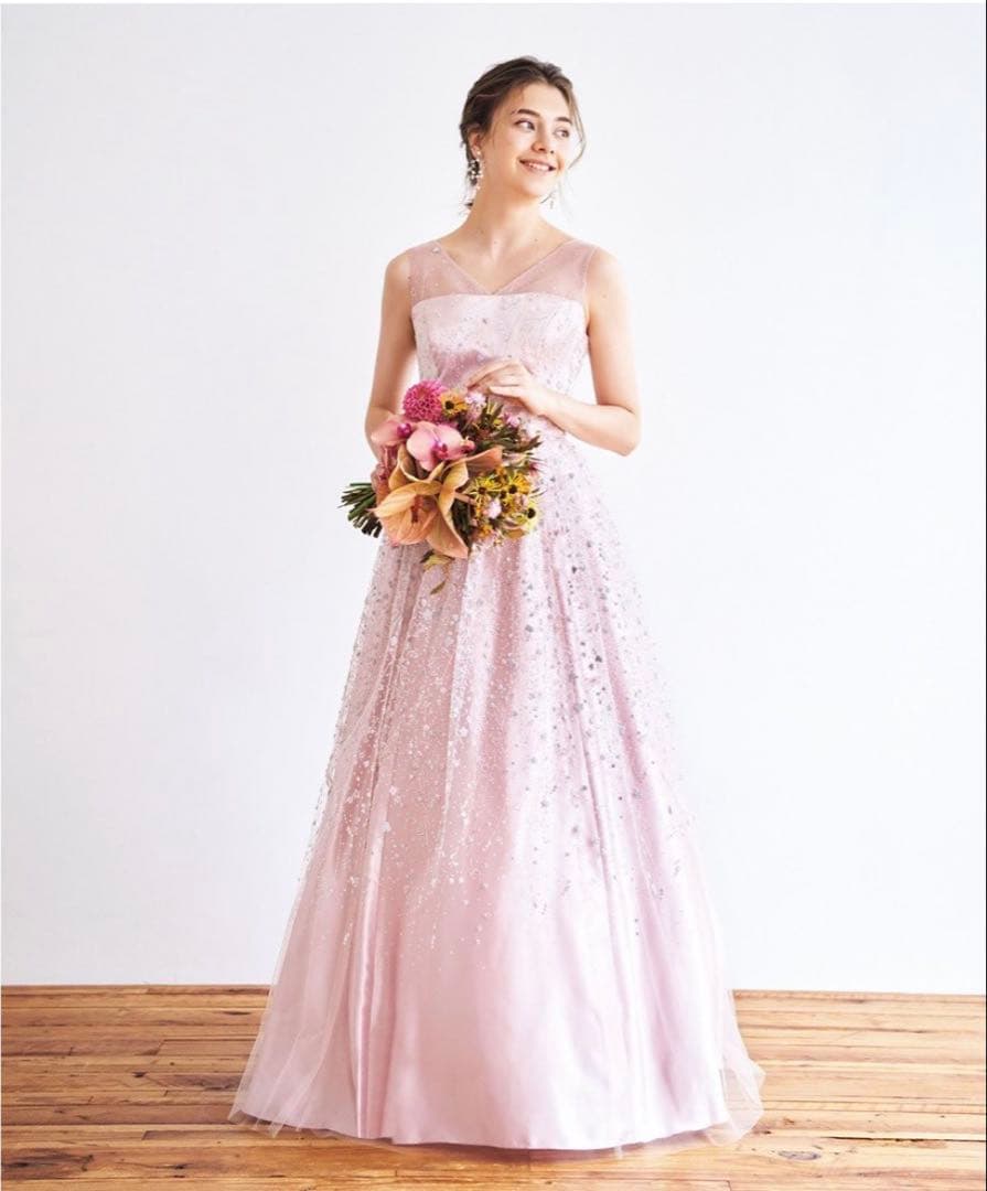 エメ　ロングドレス　ピンクチュール