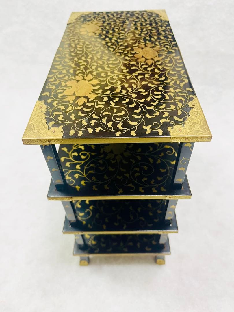 大正時代 雛道具 書棚 蒔絵 本銀 美品 箱付