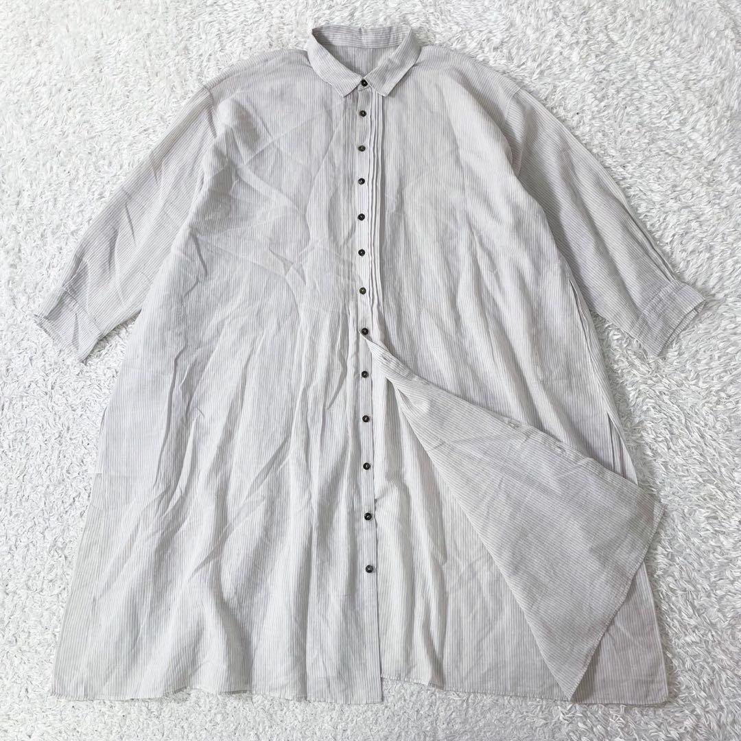 【極美品✨24ss】ババグーリ 手織りブラウス インドコットン ピンタック M