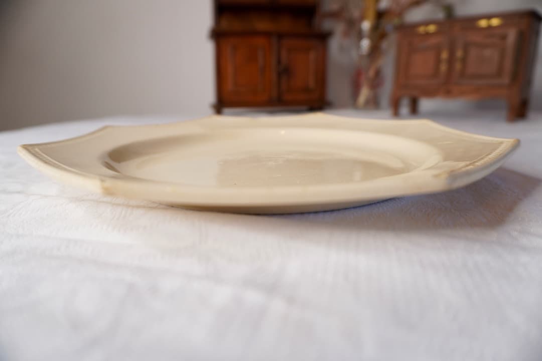 フランス アンティーク クレイユモントロー オクトゴナルプレート 陶器 平皿⑤