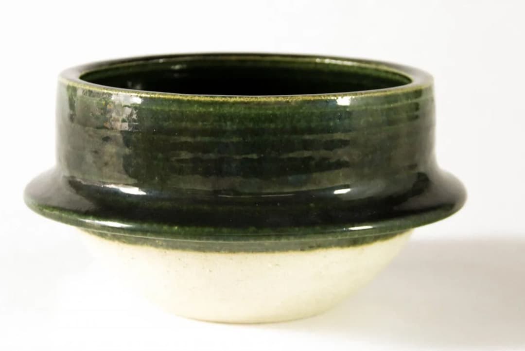 再値下げ　新品　圡楽窯　織部 ご飯釜　木蓋付　7寸　4～5合炊　伊賀焼　土楽