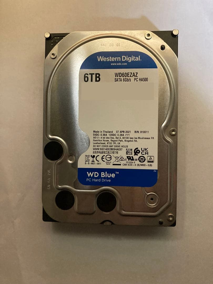 内蔵型ハードディスクドライブ Western Digital WD Blue 6TB WD60EZAZ
