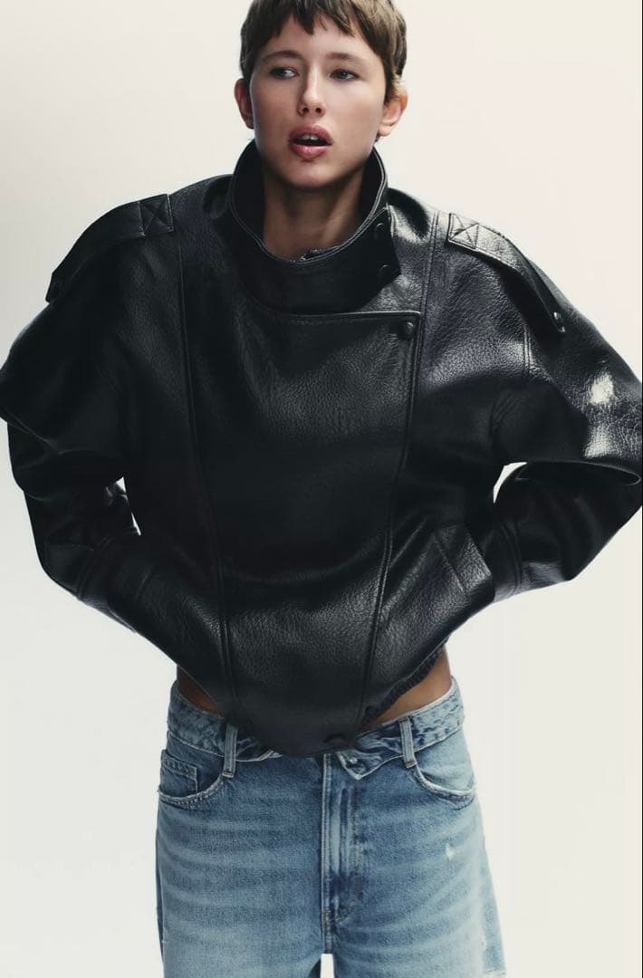 ZARA フェイクレザージャケット XSサイズ