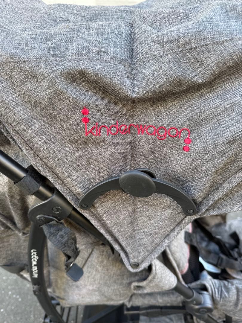 kinderwagon 2人乗りベビーカー グレー