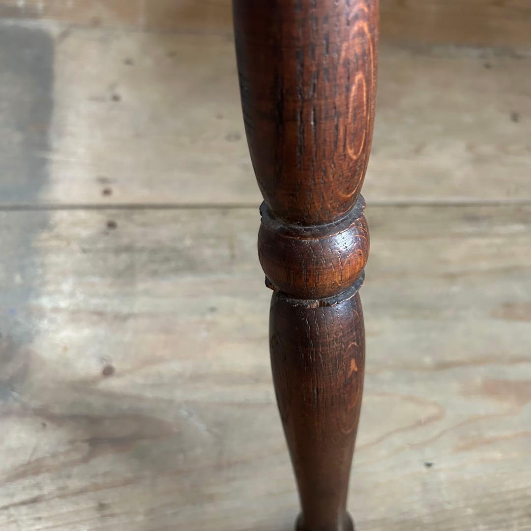 フランスアンティーク 木製 三本脚 スツール ダークブラウン　②