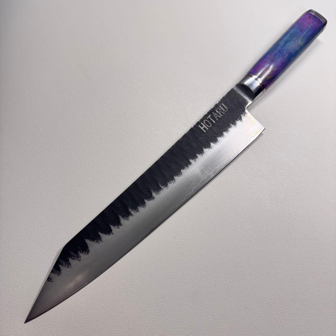 240mm黒打ちダマスカス　(切付型)牛刀シェフナイフ