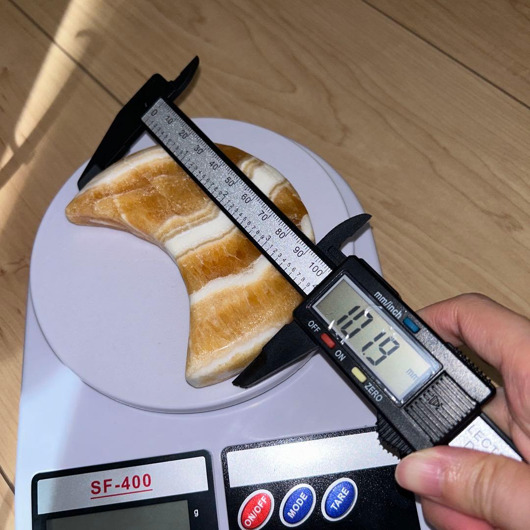 オレンジカルサイト 月 bigサイズ 専用台座付き 高品質 天然石