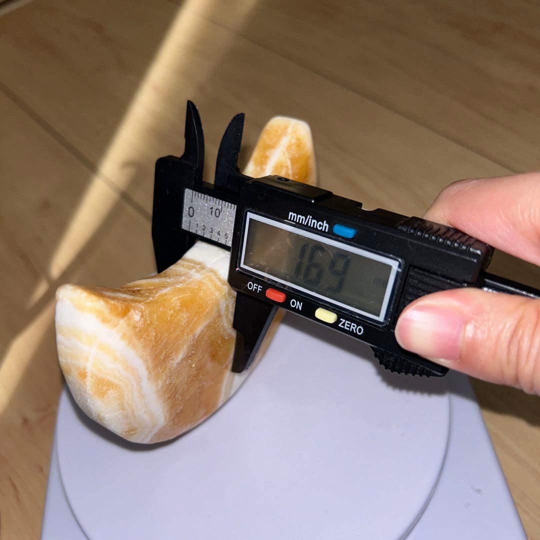 オレンジカルサイト 月 bigサイズ 専用台座付き 高品質 天然石