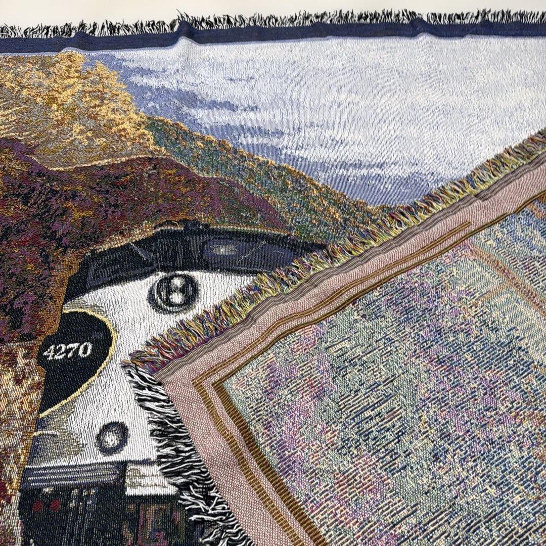 馬　電車　マルチカバー　ソファカバー　ヴィンテージラグ　133x188