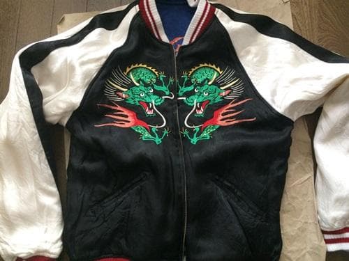 【新品タグ付き】橋本商会　牡鹿　リバーシブルスカジャン　ブルーバック　サイズＭ