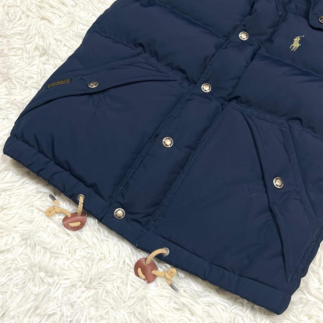 美品✨ラルフローレン フード付きダウンベスト ネイビー レディースXSポニー刺繍
