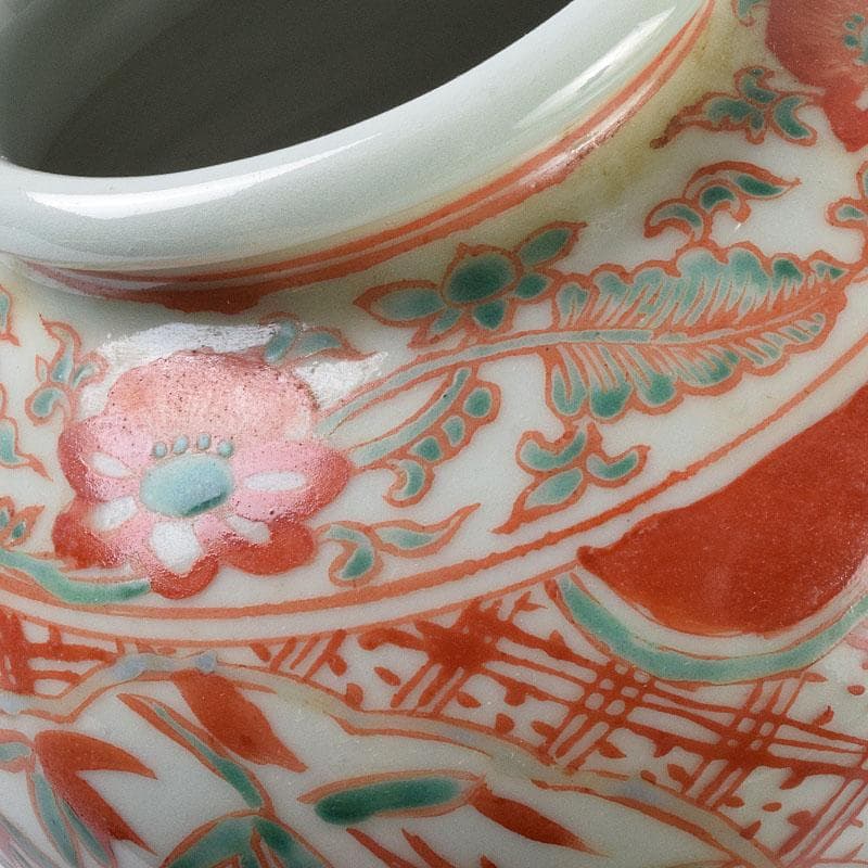 中国　赤絵　花鳥文瓶　C　R8941