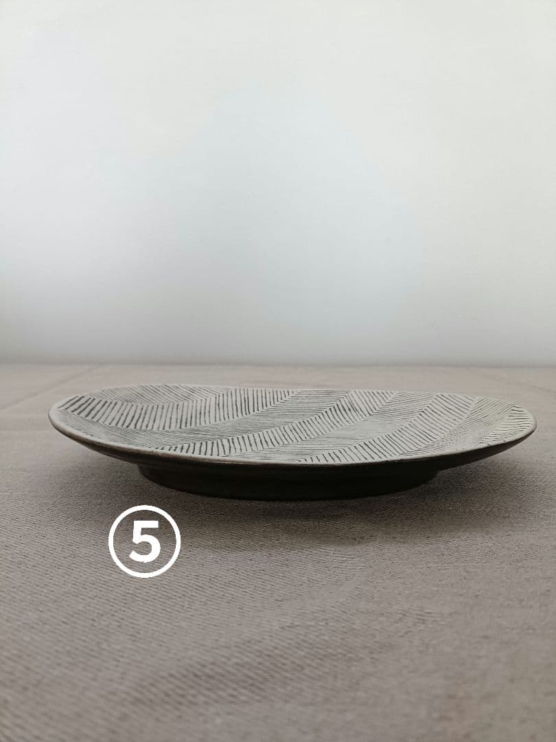 石岡信之　ヘリンボーン　楕円皿　5枚セット