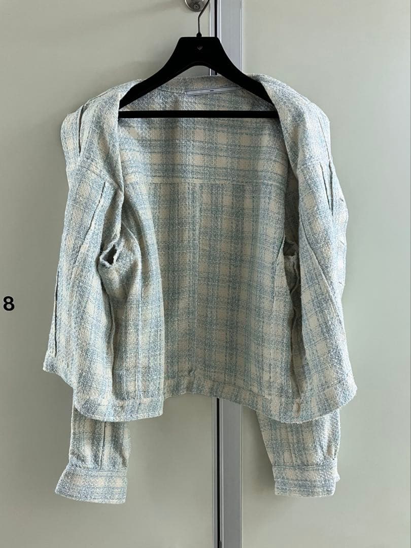 【tokio】チェック ファンシー ツィード トラッカージャケット