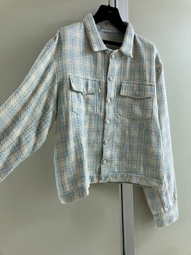 【tokio】チェック ファンシー ツィード トラッカージャケット