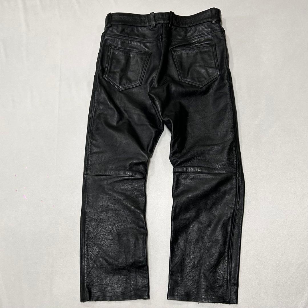 90s Vintage 水牛革 バッファロー レザーパンツ W33 L30
