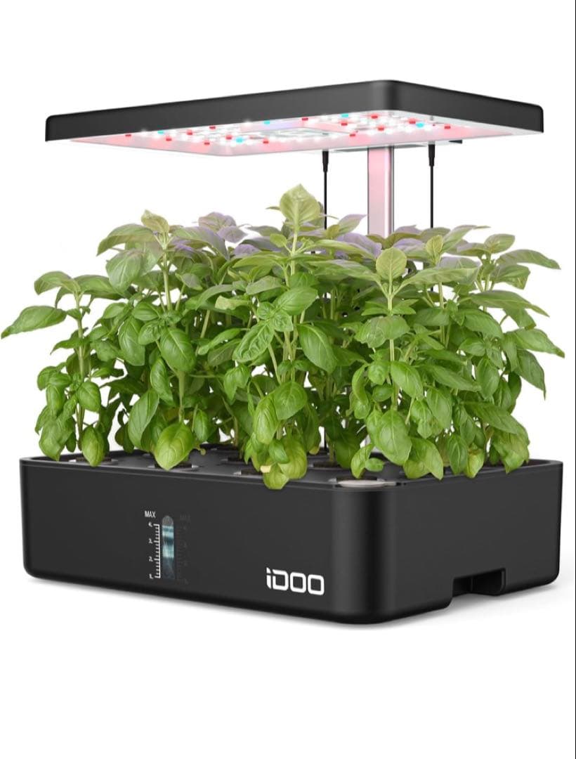 iDOO 水耕栽培キット 水耕栽培セット 室内 植物育成LEDライト付　ブラック
