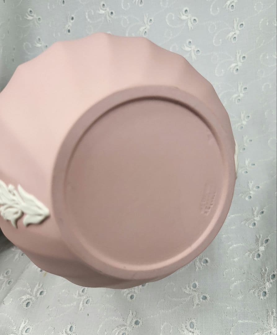 英国製✨ウェッジウッド ジャスパー 花瓶 フラワーベース 大 ピンク 美品