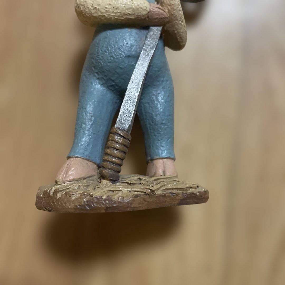 豚の農夫　置物 フォーク付き 約15cm