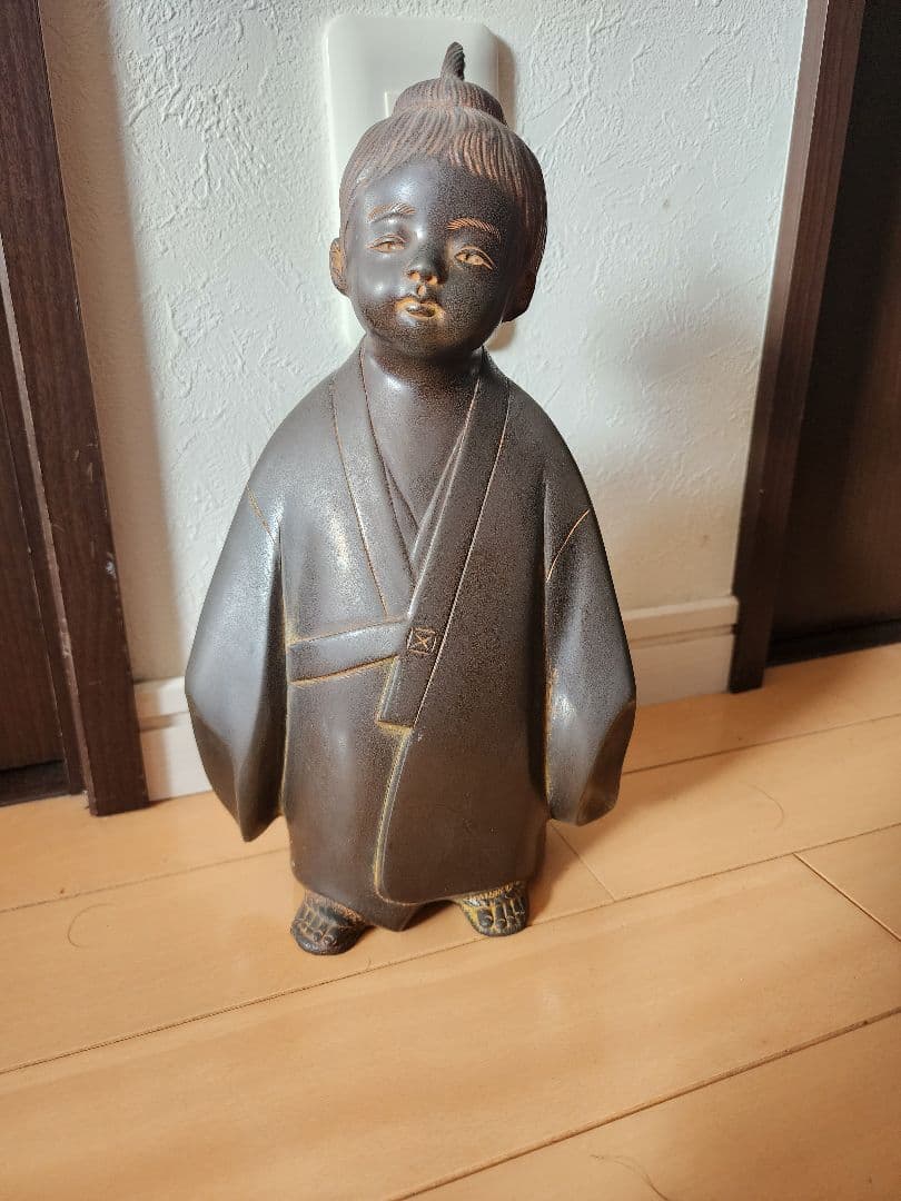 無我童子(大)　銅像　インテリア　レトロ　置物　銅製　５キロ