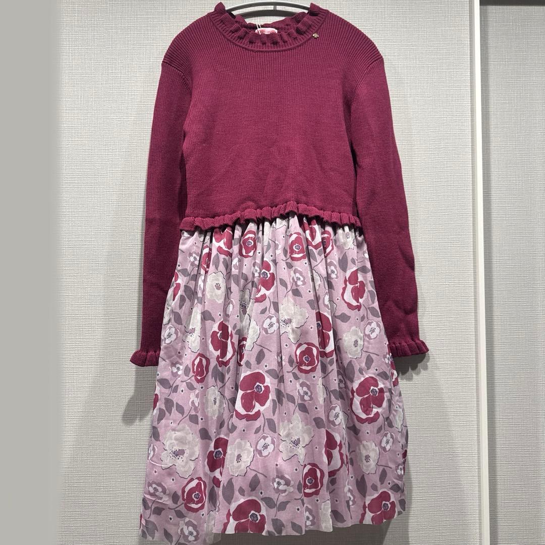 ケイトスペード　160 新品　ガールズ フローラルドッキングワンピース