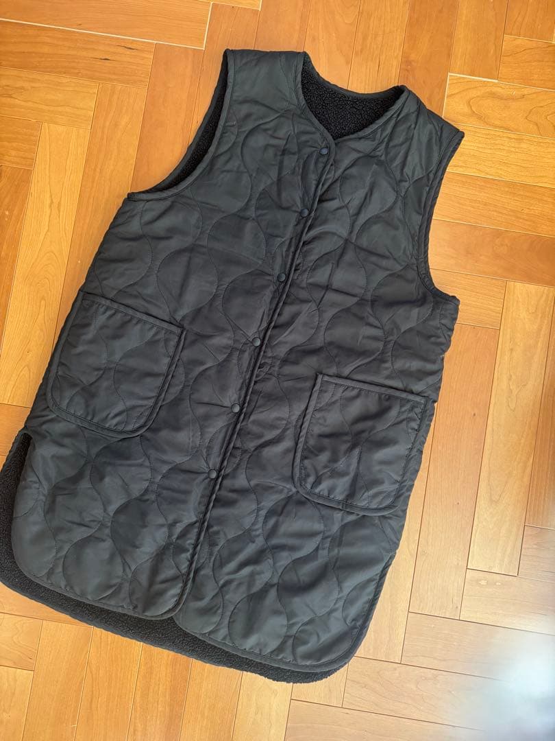 MIDIUMI（ミディウミ） キルティング リバーシブル ベスト　ブラック