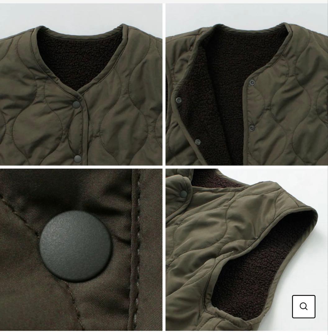 MIDIUMI（ミディウミ） キルティング リバーシブル ベスト　ブラック